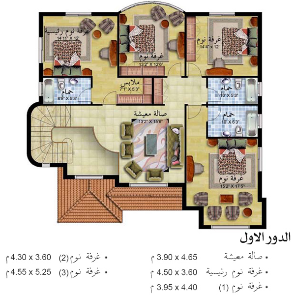 خرائط فلل دورين - اروع تصاميم لفيلا دورين 161 12