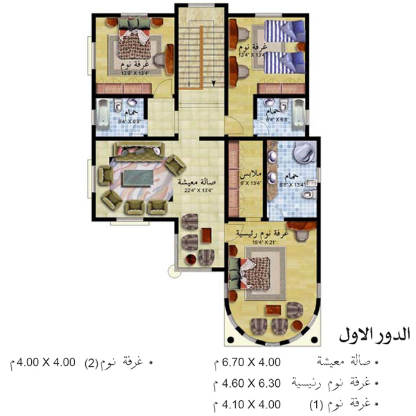 خرائط فلل دورين - اروع تصاميم لفيلا دورين 161 5