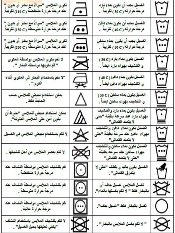 علامات الغسيل على الملابس - تعرفي علي العلامات لتحافظي على ملابسك 231 3