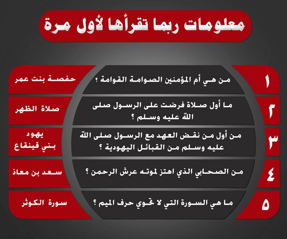 معلومات اسلامية مفيدة , المعلومات البسيطة تكون اكثر افادة