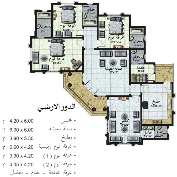 خرائط فلل دورين - اروع تصاميم لفيلا دورين 161 3