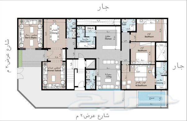 خرائط فلل دورين - اروع تصاميم لفيلا دورين 161 11