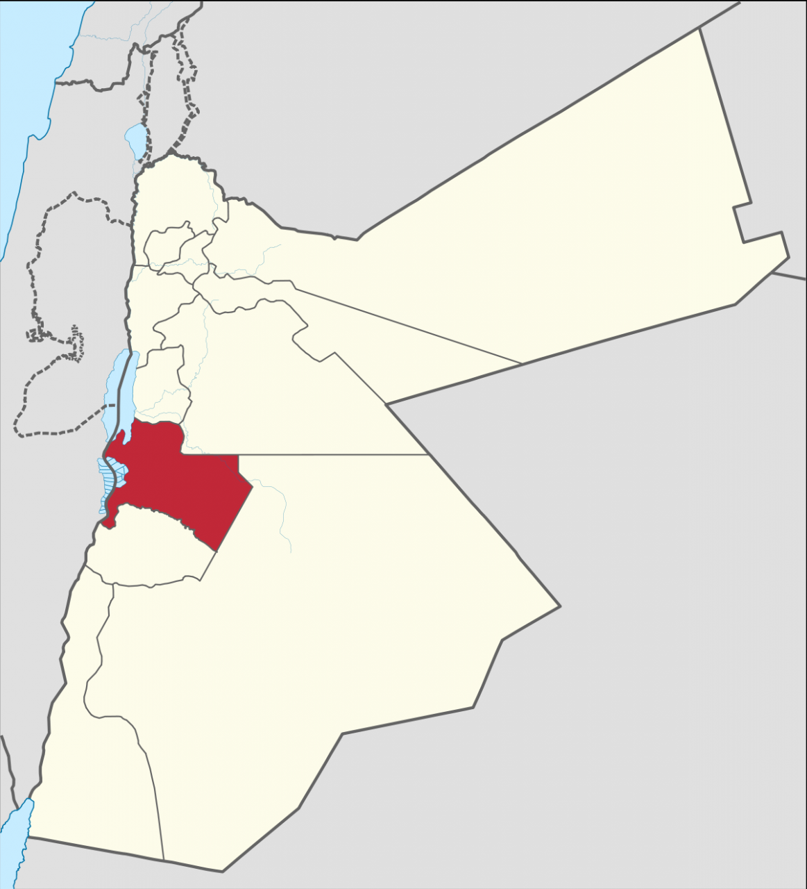 خريطة الاردن الصماء - الاردن و الدول المجاورة لها 3114 3